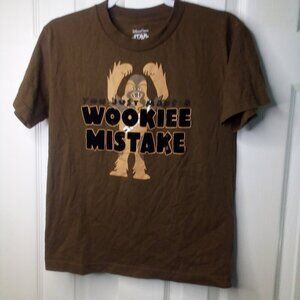 Disney Parks Star Wars Shirt Kids M Wookiee Mistake Short Sleeve Brown